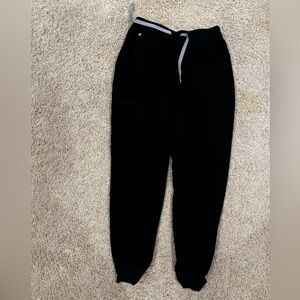 Figs Black Joggers Elastic Cuffs Relaxed Fit